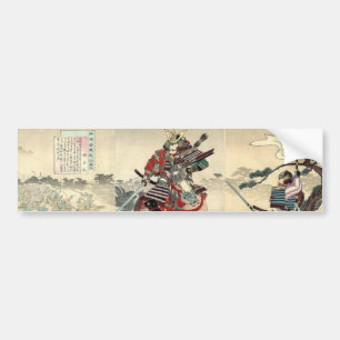 Japanse ukiyo-e paard ridder krijger samoerai bumpersticker