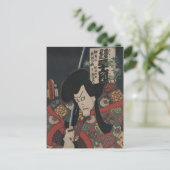 Japanse Ukiyo-e Samurai Kabuki Actor door Kunisada Briefkaart (Staand voorkant)
