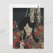 Japanse Ukiyo-e Samurai Kabuki Actor door Kunisada Briefkaart (Voorkant / Achterkant)