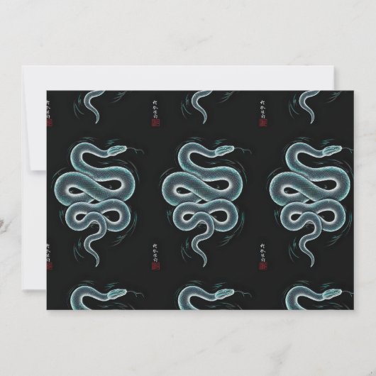 Japanse ukiyo e stijl slangenkunst kaart (Voorkant)