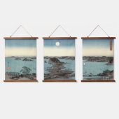 Japanse ukiyo e Triptych van Kanazawa in Moonlight Hangend Wandkleed (Driedubbel)