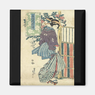 Japanse ukiyo-e tuin traditionele kimono geisha magneet