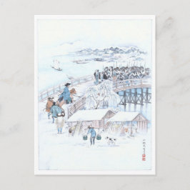 Japanse Ukiyo-e van 47 Ronin op de Ryogoku-brug Briefkaart