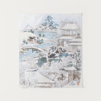 Japanse Ukiyo-e van 47 Ronin op de Ryogoku-brug Wandkleed