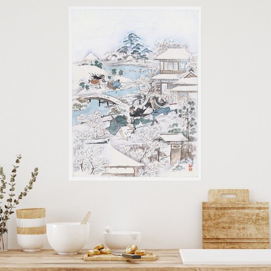 Japanse Ukiyo-e van de 47 Ronin Fighting Samurai Poster (Keuken)