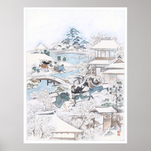 Japanse Ukiyo-e van de 47 Ronin Fighting Samurai Poster