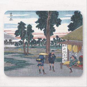 Japanse Ukiyo-e van Yoshiwara-station door Hiroshi Muismat