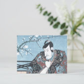 Japanse Ukiyo-e Winter Kabuki Actor door Kunisada Briefkaart (Staand voorkant)