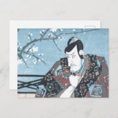 Japanse Ukiyo-e Winter Kabuki Actor door Kunisada Briefkaart (Voorkant / Achterkant)