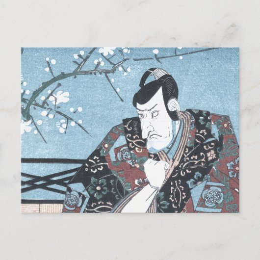 Japanse Ukiyo-e Winter Kabuki Actor door Kunisada Briefkaart (Voorkant)