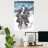 Japanse Ukiyo-e Winter Kabuki Actor door Kunisada Poster (Thuiskantoor)