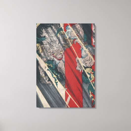 Japanse Ukiyo-e Yokai Ibaraki Demon van Yoshitoshi Canvas Afdruk (Voorkant)