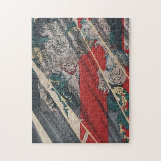 Japanse Ukiyo-e Yokai Ibaraki Demon van Yoshitoshi Legpuzzel (Verticaal)