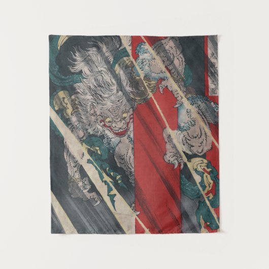 Japanse Ukiyo-e Yokai Ibaraki Demon van Yoshitoshi Wandkleed (Voorkant)