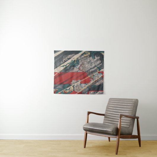 Japanse Ukiyo-e Yokai Ibaraki Demon van Yoshitoshi Wandkleed (In Situ (horizontaal))