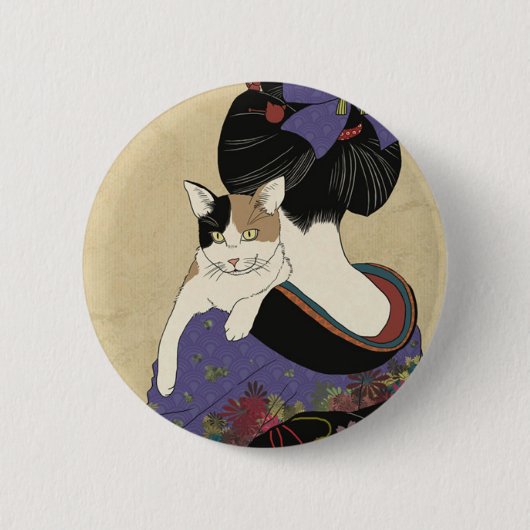 Japanse Ukiyoe-illustratie Ronde Button 5,7 Cm (Voorkant)