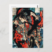 Japanse ukiyoe-kunst briefkaart (Voorkant / Achterkant)