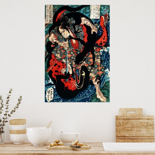 Japanse ukiyoe-kunst poster (Keuken)