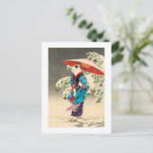 Japanse ukiyokatkerst feestdagenkaart (Staand voorkant)
