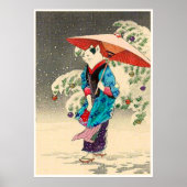 Japanse ukiyokatkerst poster (Voorkant)