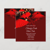 Japanse Umbrellas Aanvraag voor aangepaste bruilof Kaart (Voorkant / Achterkant)