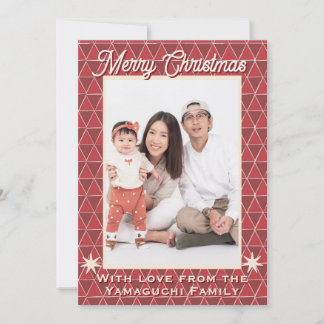 Japanse Uroko-patroon Kerstfoto  Feestdagenkaart