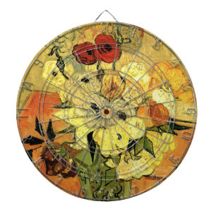 Japanse Vaas, Rozen, Anemonen door Vincent van Gog Dartbord