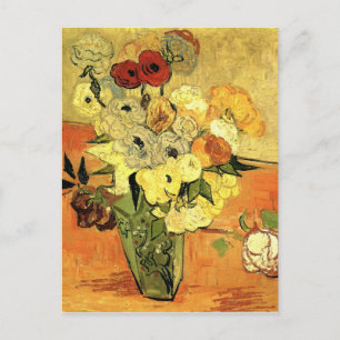 Japanse Vase met Rozen en Anemones door van Gogh Briefkaart