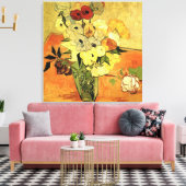 Japanse Vase met Rozen en Anemones door van Gogh Canvas Afdruk (Insitu (Woonkamer))