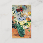 Japanse Vase Rozen Anemones Van Gogh Fine Art Visitekaartje (Achterkant)