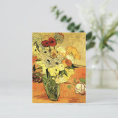 Japanse Vase, Rozen, Anemones van Vincent van Gogh Briefkaart (Staand voorkant)