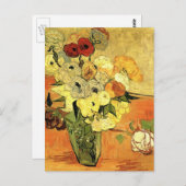 Japanse Vase, Rozen, Anemones van Vincent van Gogh Briefkaart (Voorkant / Achterkant)