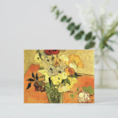 Japanse Vase, Rozen, Anemones van Vincent van Gogh Briefkaart (Staand voorkant)