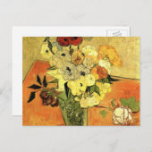 Japanse Vase, Rozen, Anemones van Vincent van Gogh Briefkaart (Voorkant / Achterkant)
