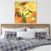Japanse Vase, Rozen, Anemones van Vincent van Gogh Canvas Afdruk (Insitu (Slaapkamer))
