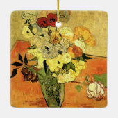Japanse Vase, Rozen, Anemones van Vincent van Gogh Keramisch Ornament (Achterkant)