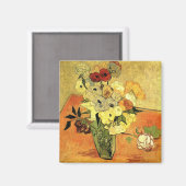Japanse Vase, Rozen, Anemones van Vincent van Gogh Magneet (Voorkant / Achterkant)