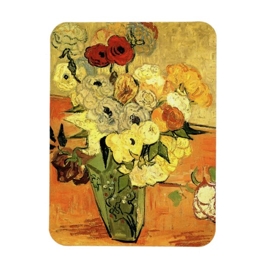 Japanse Vase, Rozen, Anemones van Vincent van Gogh Magneet (Verticaal)