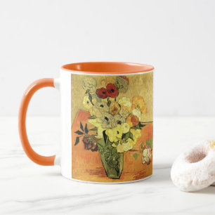 Japanse Vase, Rozen, Anemones van Vincent van Gogh Mok