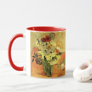 Japanse Vase, Rozen, Anemones van Vincent van Gogh Mok