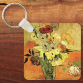 Japanse Vase, Rozen, Anemones van Vincent van Gogh Sleutelhanger (Voorkant)