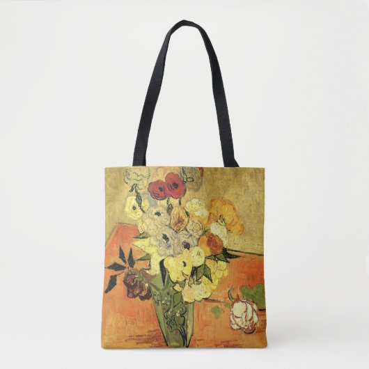 Japanse Vase, Rozen, Anemones van Vincent van Gogh Tote Bag (Voorkant)