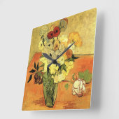 Japanse Vase, Rozen, Anemones van Vincent van Gogh Vierkante Klok (Hoek)