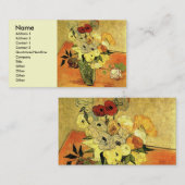 Japanse Vase, Rozen, Anemones van Vincent van Gogh Visitekaartje (Voorkant / Achterkant)