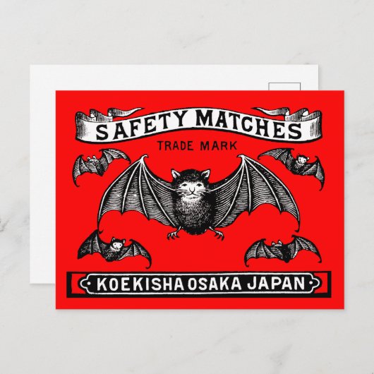 Japanse Veiligheid Wedstrijden Art Bats Briefkaart (Voorkant / Achterkant)