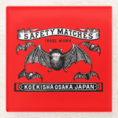 Japanse Veiligheid Wedstrijden Art Bats Glazen Onderzetter (Voorkant)