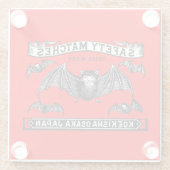 Japanse Veiligheid Wedstrijden Art Bats Glazen Onderzetter (Achterkant)