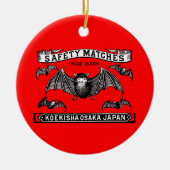 Japanse Veiligheid Wedstrijden Art Bats Keramisch Ornament (Voorkant)