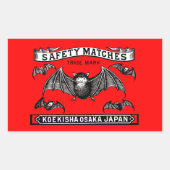 Japanse Veiligheid Wedstrijden Art Bats Rechthoekige Sticker (Voorkant)