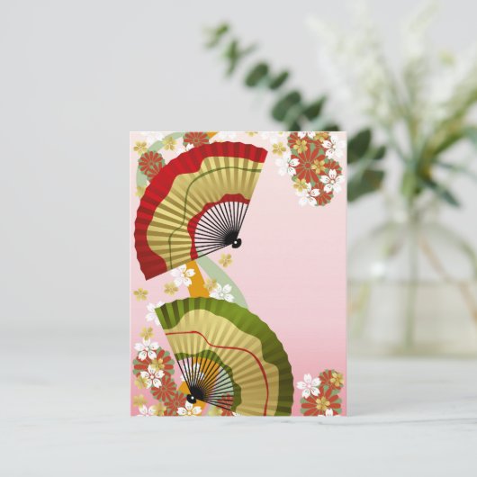 Japanse ventilator 3 briefkaart (Staand voorkant)